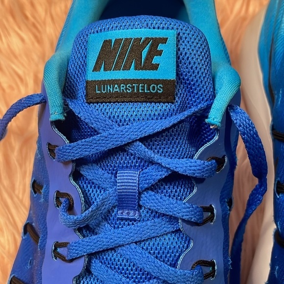Nike Lunarstelos Mens Size 15 844591-400 Running Hyper Cobalt Black Blue White - Picture 3 of 8